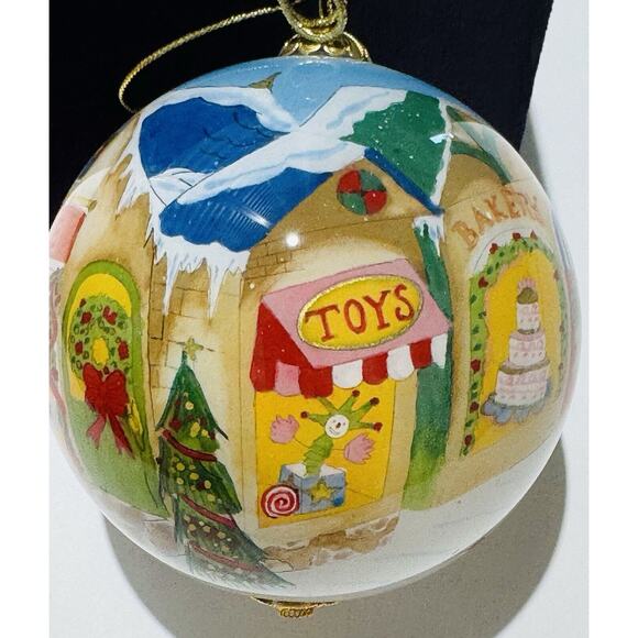Li Bien Reverse Hand Painted Family Shopping 2005 Large Glass Christmas Ornament - Picture 4 of 8